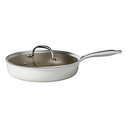 24cm Gray Ceramic & Iron Mini Nonstick Frying Pan – Flat Pan for Gas & Induction Stoves