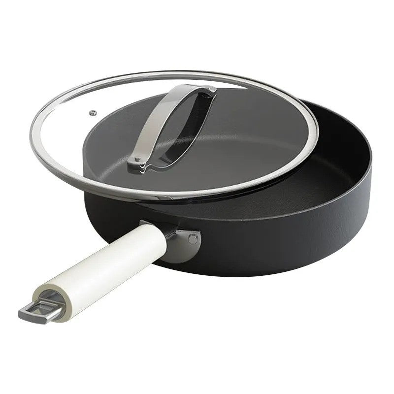 26cm Black Iron Nonstick Frying Pan – Flat Pan for Gas & Induction Stoves, Ideal for Eggs & Stir-Fry