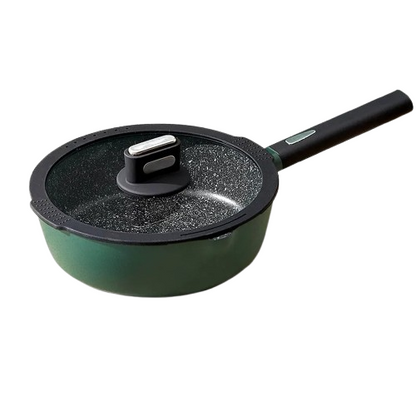 24cm Green Maifan Stone Nonstick Frying Pan – Flat Pan for Gas & Induction Stoves, Ideal for Frying & Stir-Frying