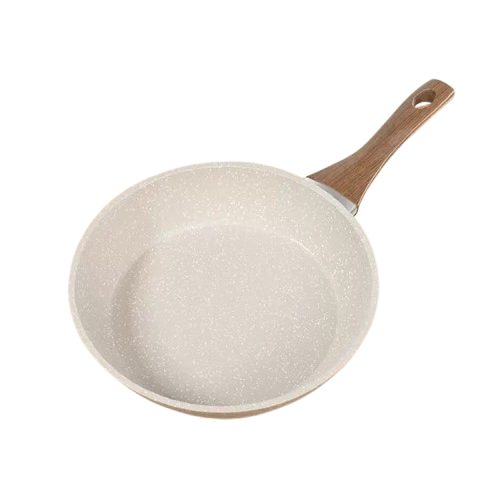 26cm Off-White Maifan Stone Nonstick Frying Pan – Thick Composite Base Skillet for Gas, Induction & Electric Stoves