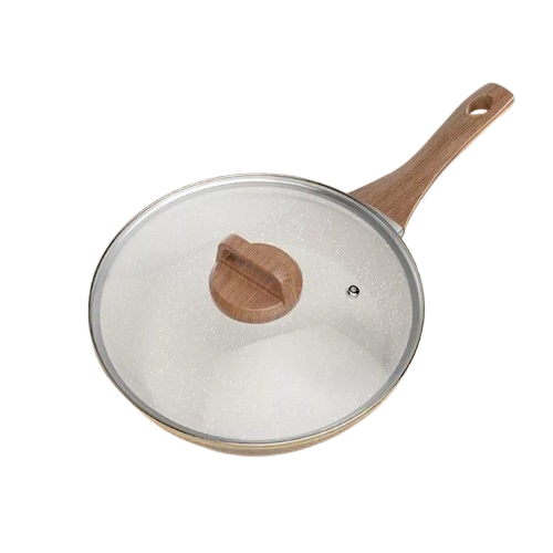 26cm Off-White Maifan Stone Nonstick Frying Pan – Thick Composite Base Skillet for Gas, Induction & Electric Stoves